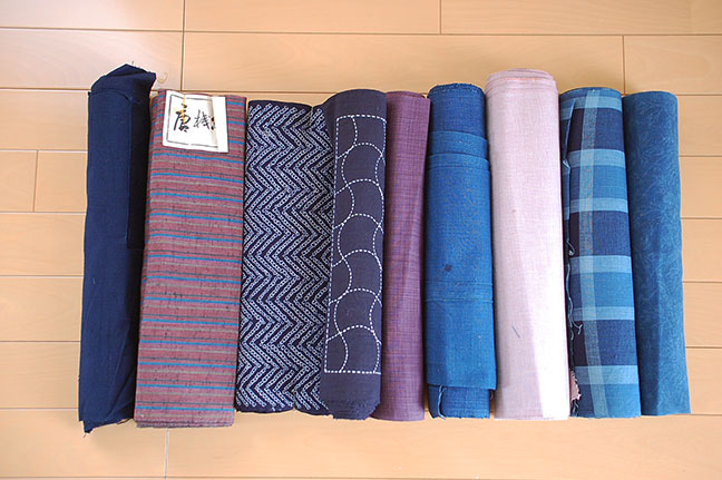 古い着物、染め物